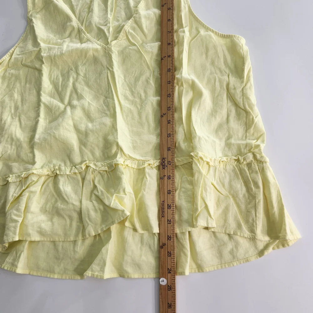 Loft Outlet Women's Top Blouse Size LP Petite yellow Sleeveless linen blend 01 - Picture 6 of 6